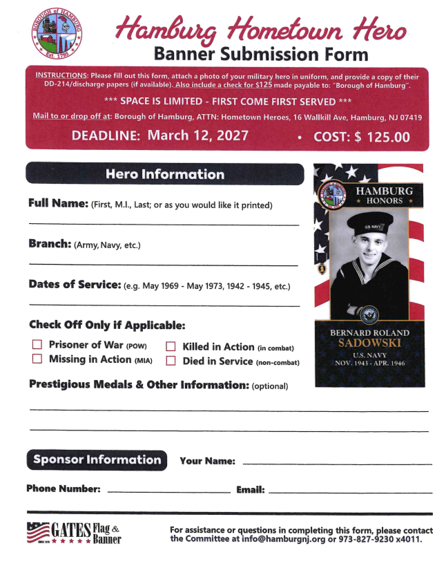 Hometown Heroes 2027 Form